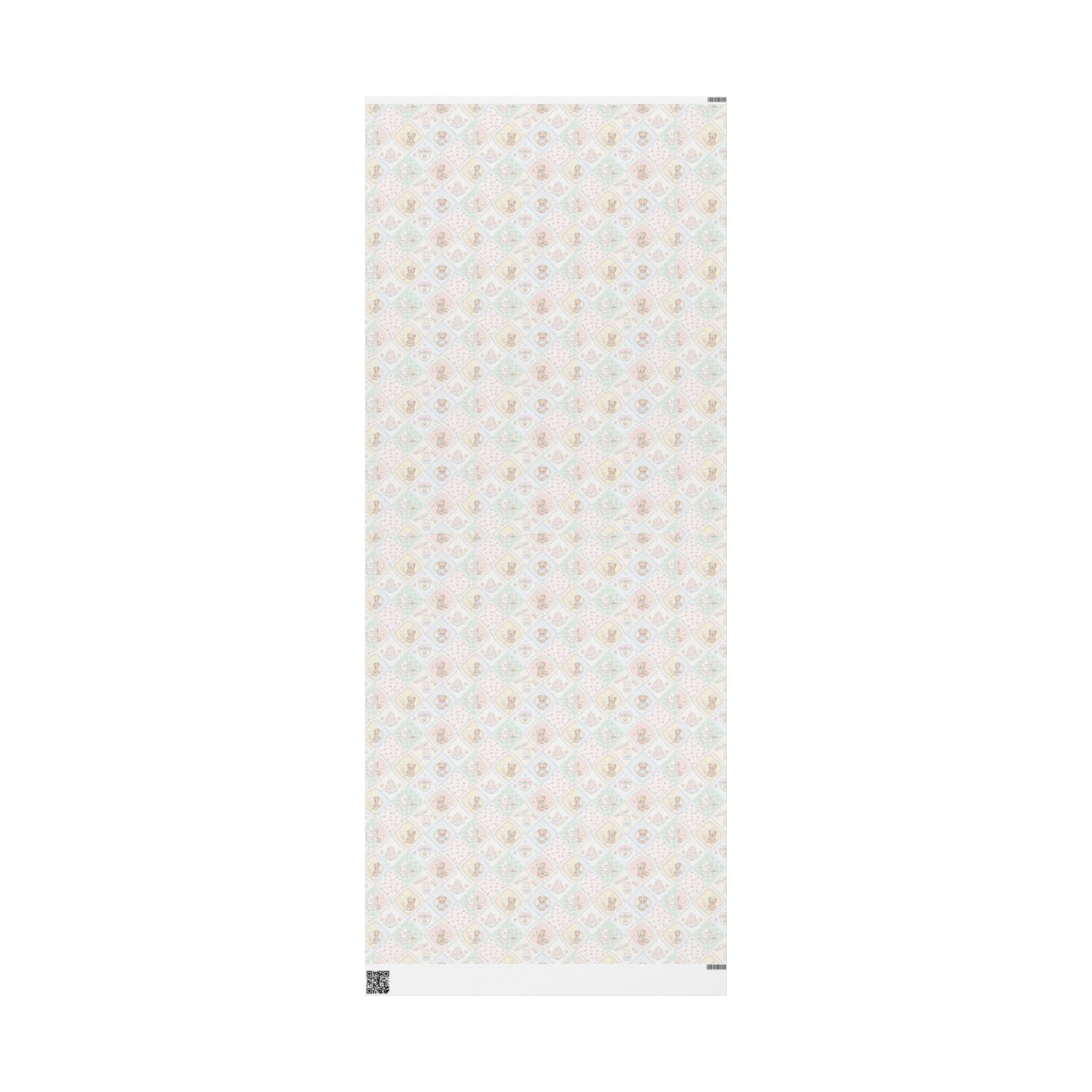 🎀 Cute Teddy Bear Wrapping Paper -Soft pastel gift wrap