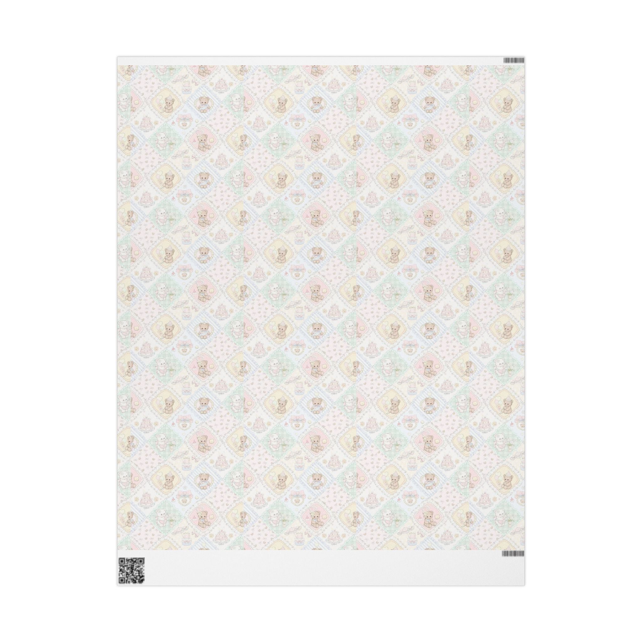 🎀 Cute Teddy Bear Wrapping Paper -Soft pastel gift wrap