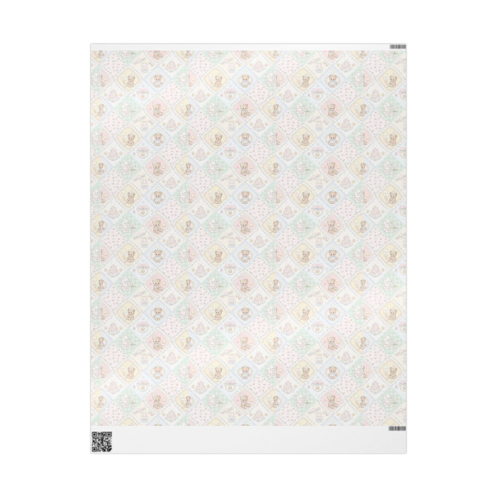 🎀 Cute Teddy Bear Wrapping Paper -Soft pastel gift wrap