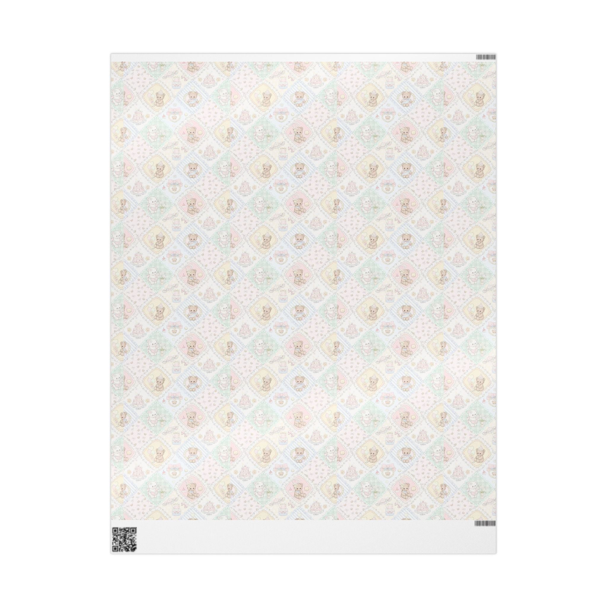 🎀 Cute Teddy Bear Wrapping Paper -Soft pastel gift wrap