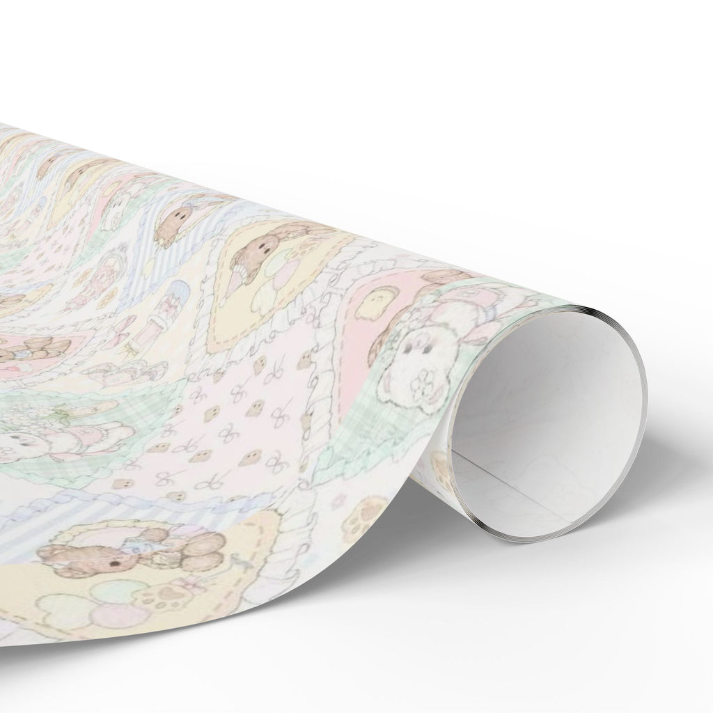 🎀 Cute Teddy Bear Wrapping Paper -Soft pastel gift wrap