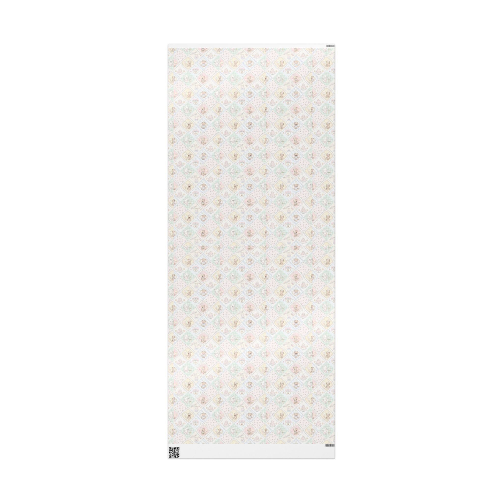 🎀 Cute Teddy Bear Wrapping Paper -Soft pastel gift wrap