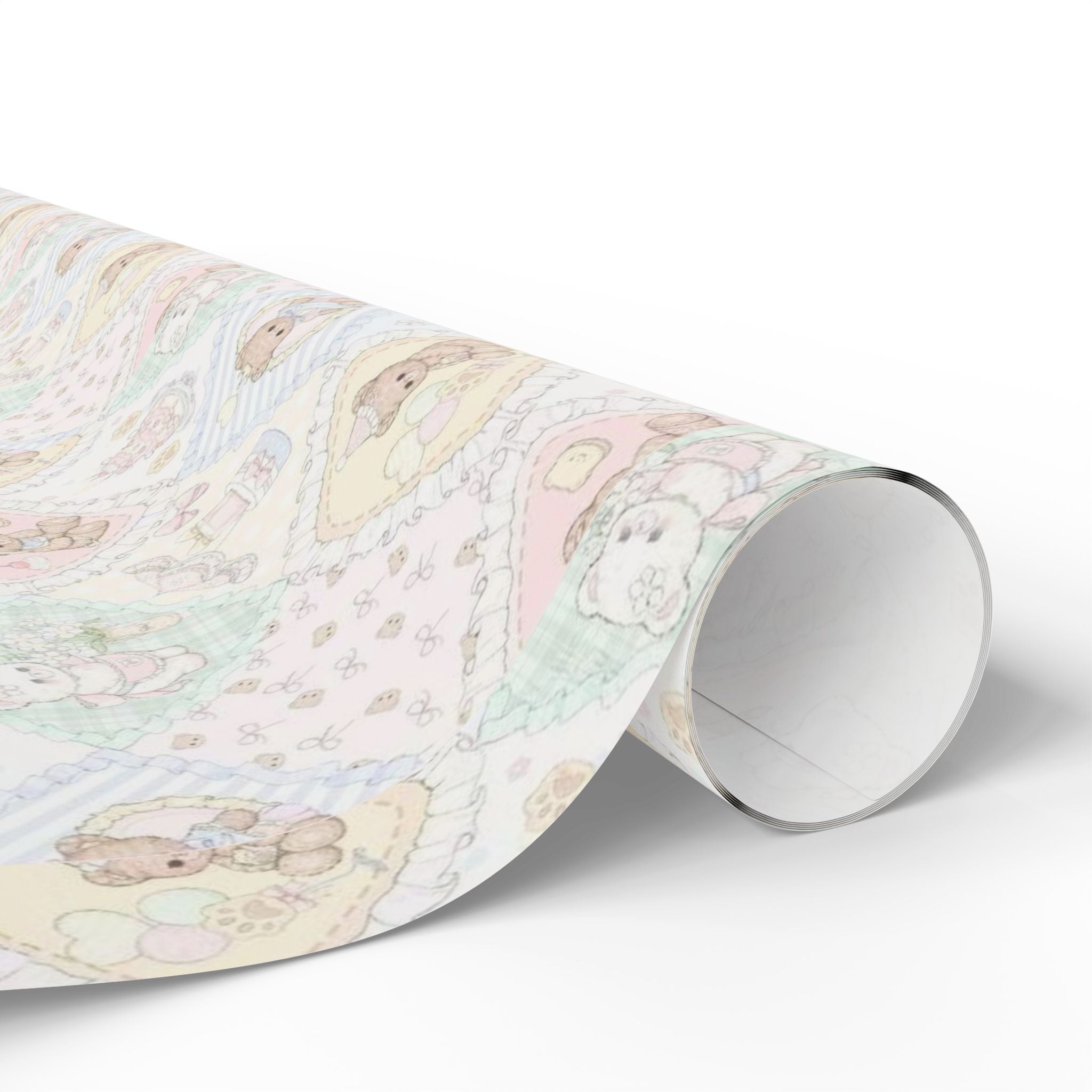 🎀 Cute Teddy Bear Wrapping Paper -Soft pastel gift wrap